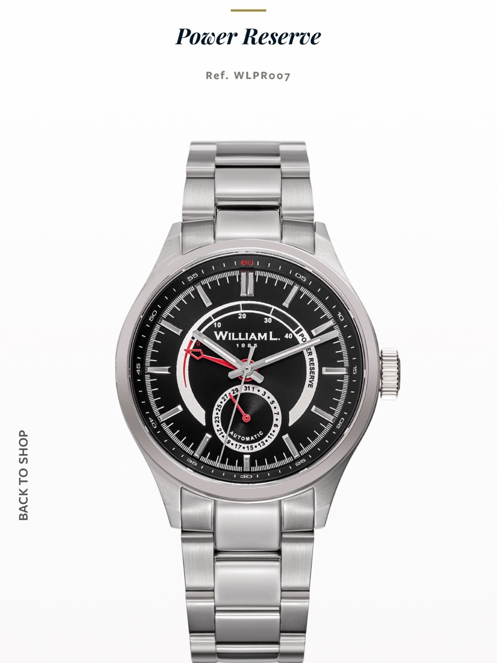Power Reserve Men's Watch - Black
